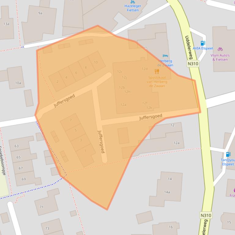 Kaart van postcodegebied 8075DH.