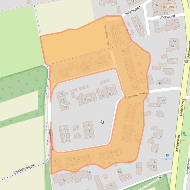 Kaart van postcodegebied 8075DJ.