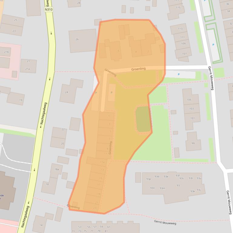 Kaart van postcodegebied 8075GA.