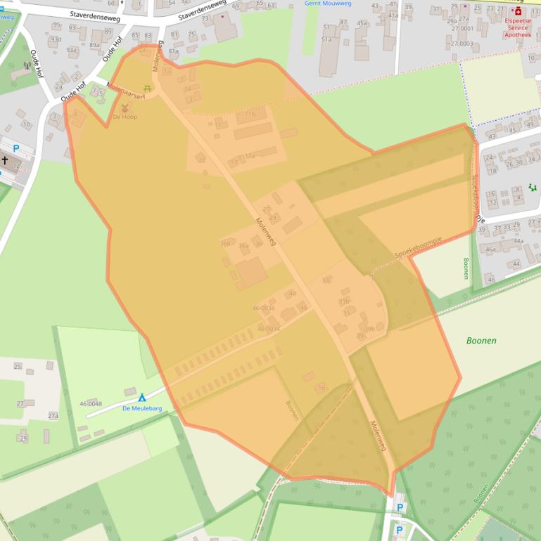 Kaart van postcodegebied 8075PA.