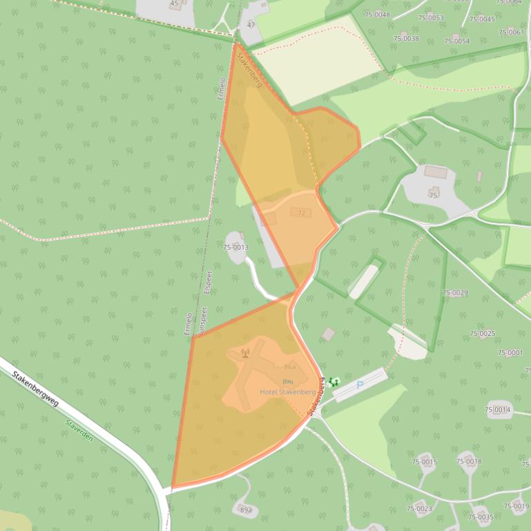 Kaart van postcodegebied 8075RH.