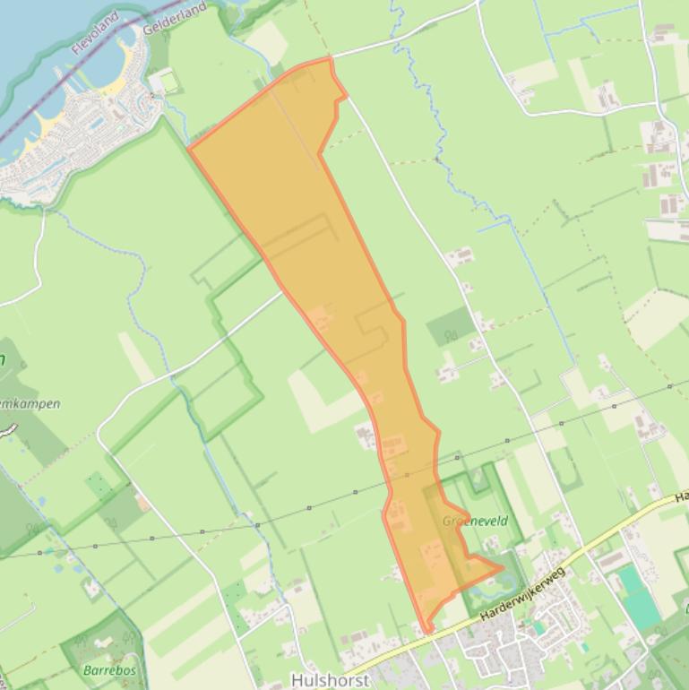 Kaart van postcodegebied 8077RA.