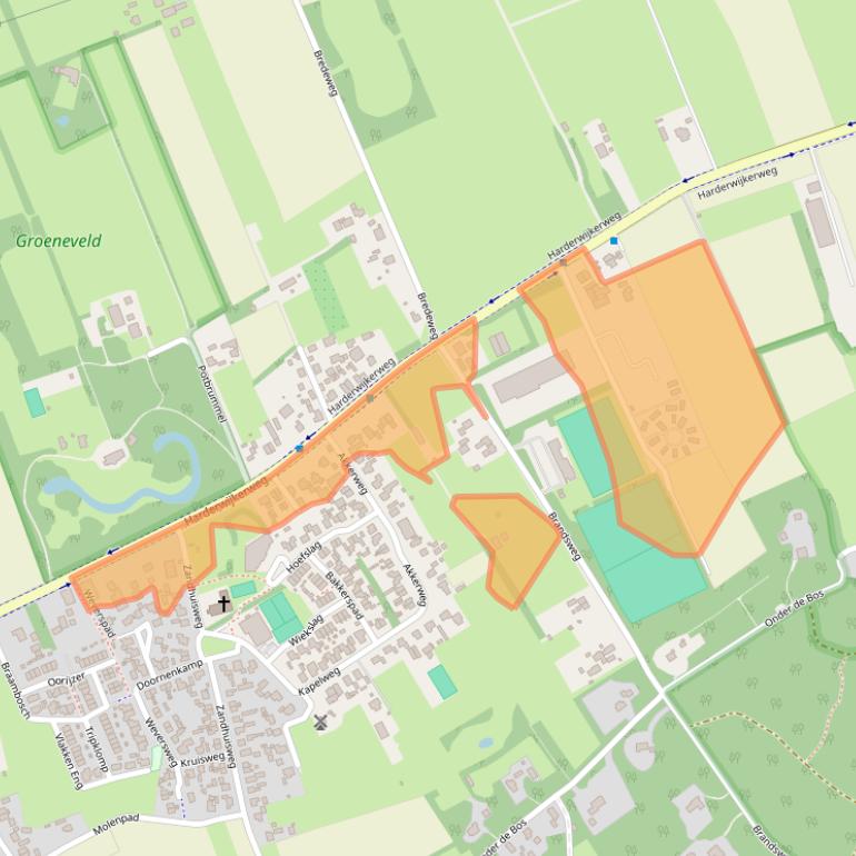 Kaart van postcodegebied 8077RG.