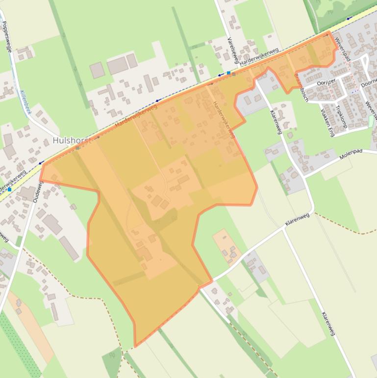 Kaart van postcodegebied 8077RH.