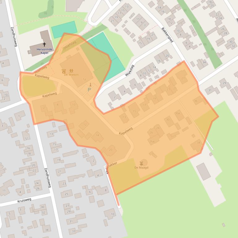 Kaart van postcodegebied 8077SM.