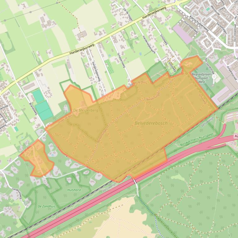 Kaart van postcodegebied 8077TE.