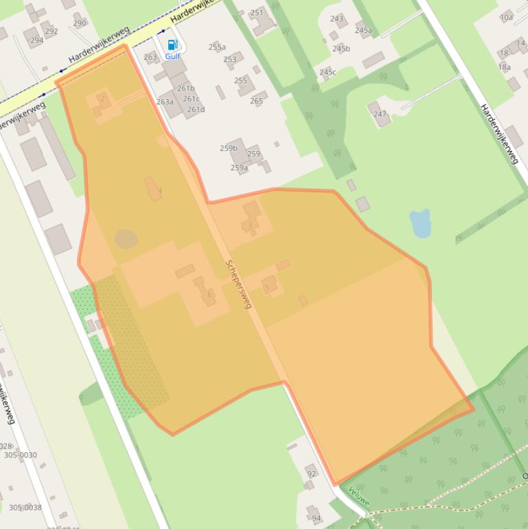 Kaart van postcodegebied 8077TS.