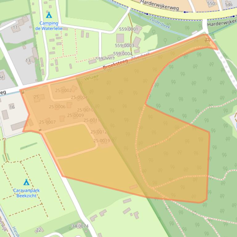 Kaart van postcodegebied 8077TZ.