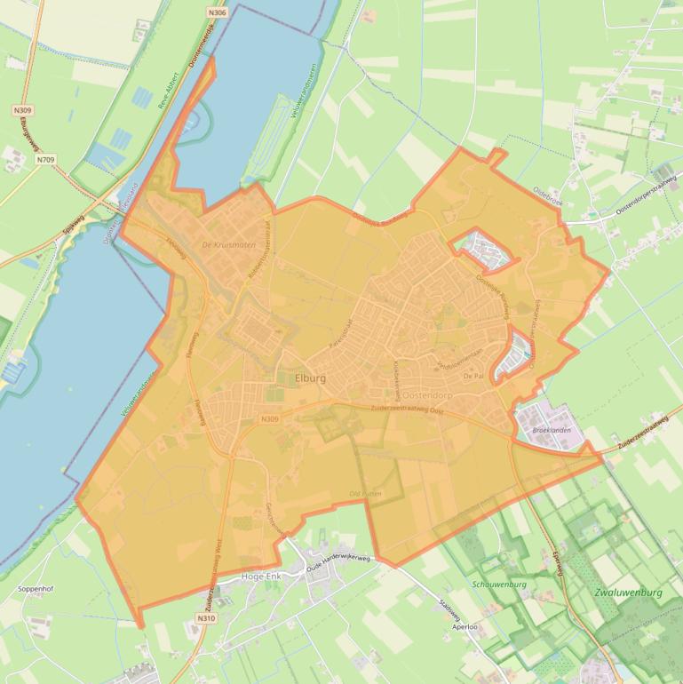 Kaart van postcodegebied 8081.