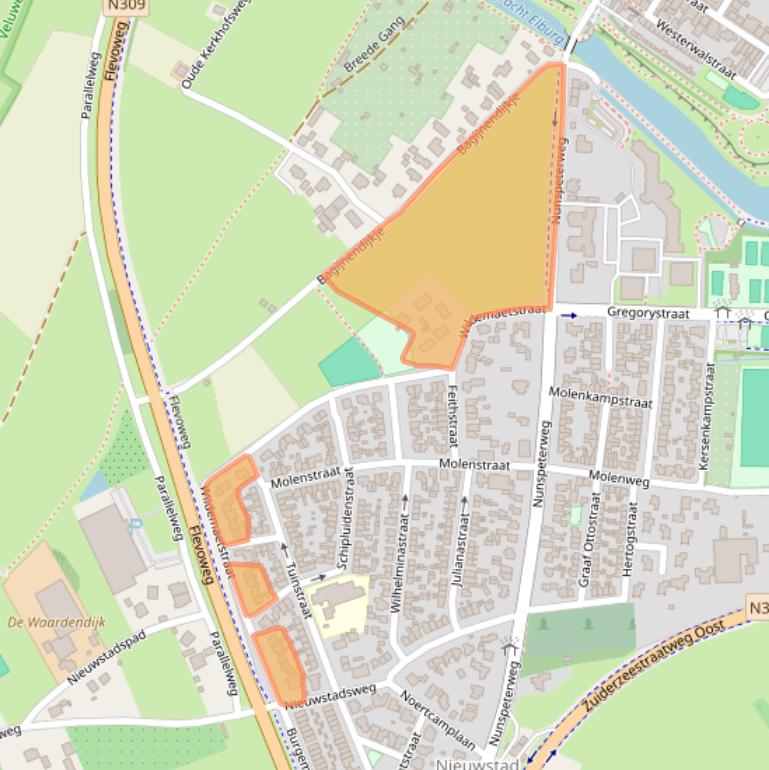 Kaart van postcodegebied 8081AH.