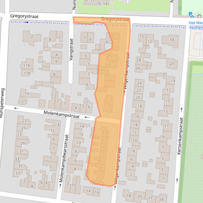 Kaart van postcodegebied 8081BN.