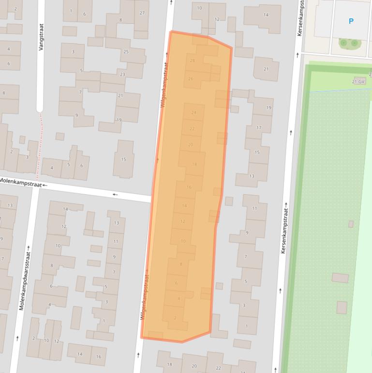 Kaart van postcodegebied 8081BP.