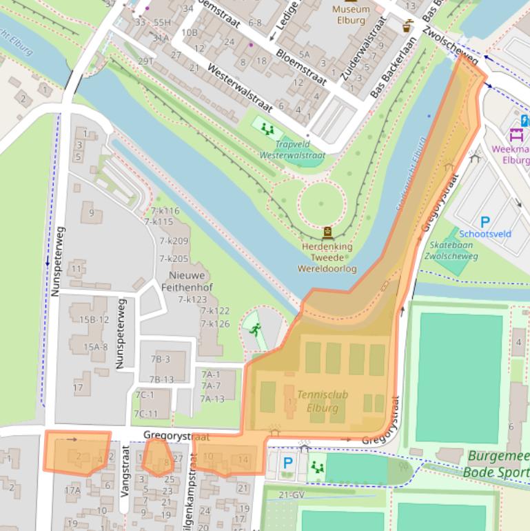 Kaart van postcodegebied 8081BS.