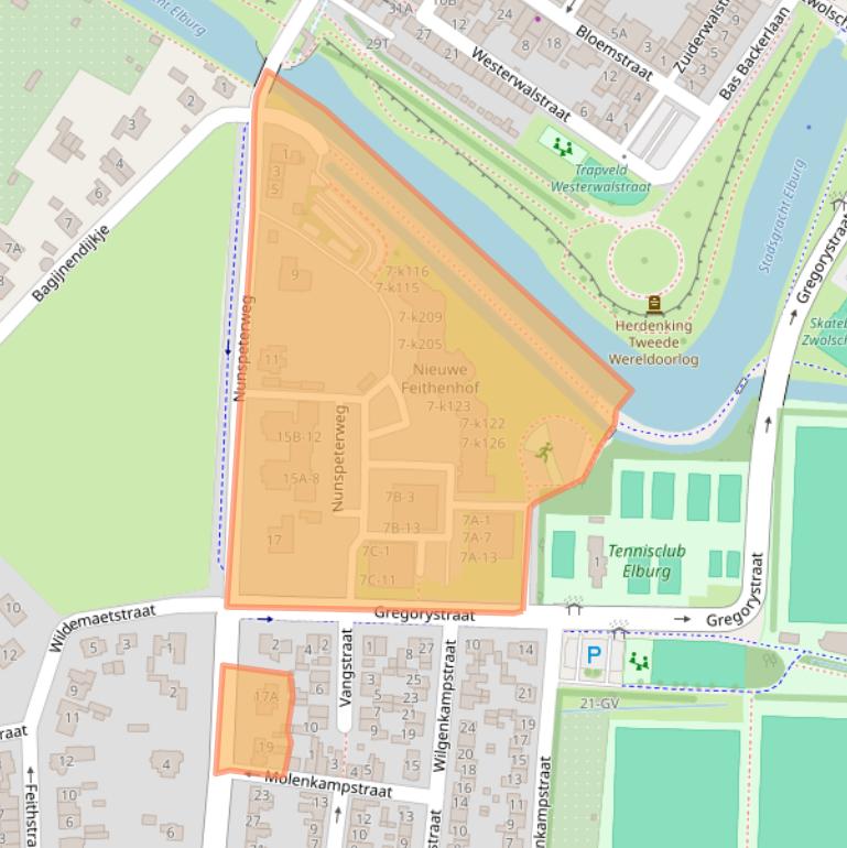 Kaart van postcodegebied 8081BV.