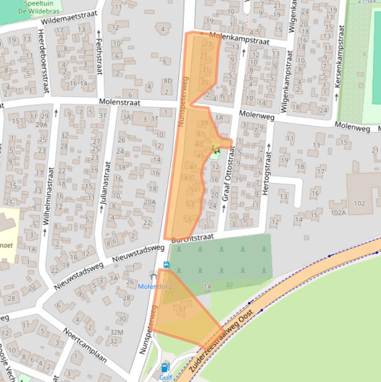 Kaart van postcodegebied 8081BW.