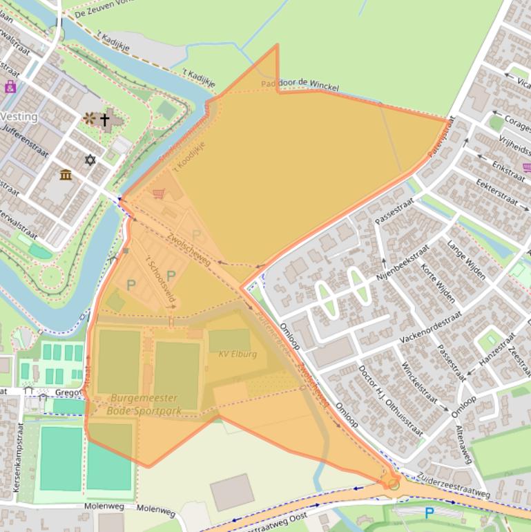 Kaart van postcodegebied 8081CG.