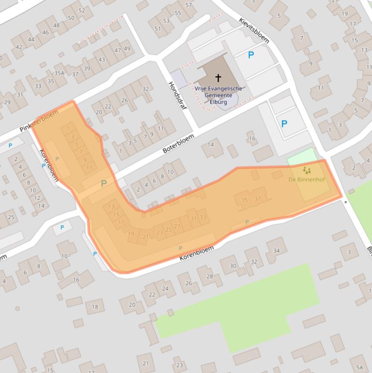 Kaart van postcodegebied 8081DH.