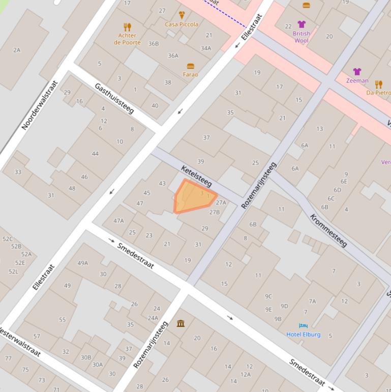 Kaart van postcodegebied 8081GZ.