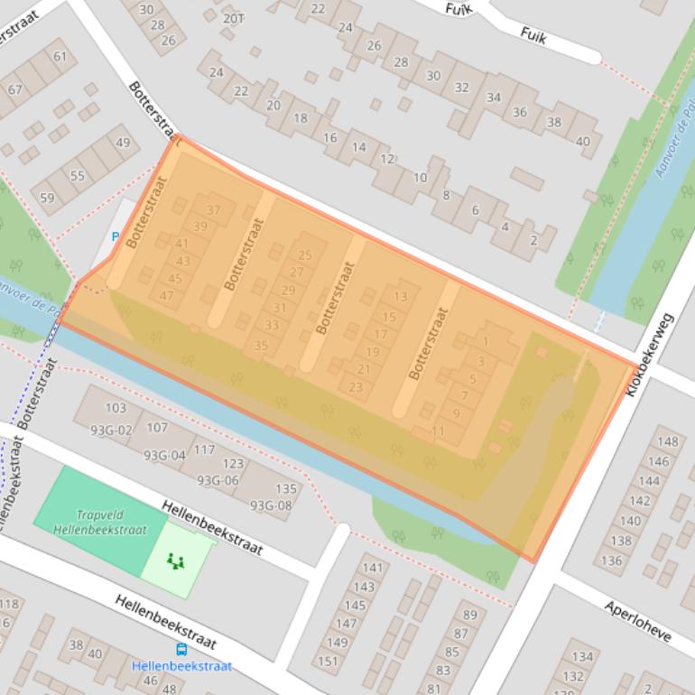 Kaart van postcodegebied 8081JT.