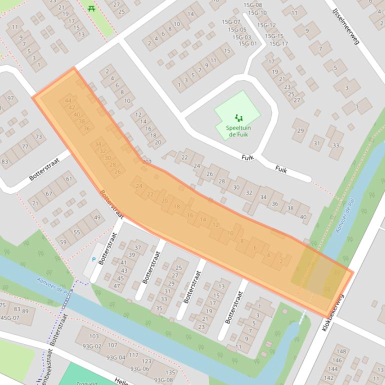 Kaart van postcodegebied 8081JX.