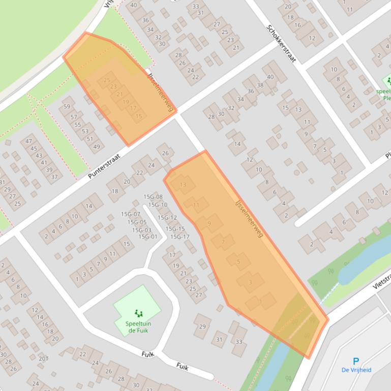 Kaart van postcodegebied 8081KE.