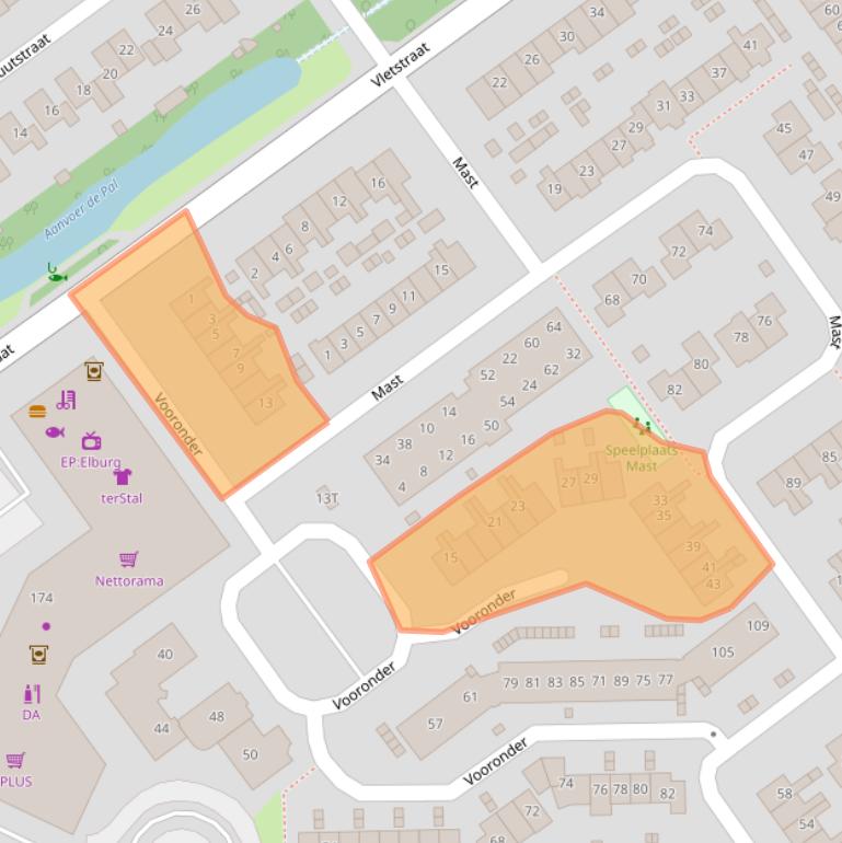 Kaart van postcodegebied 8081NL.