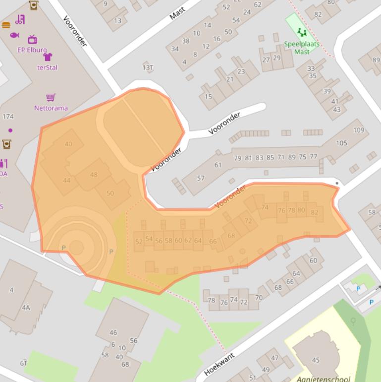 Kaart van postcodegebied 8081NM.