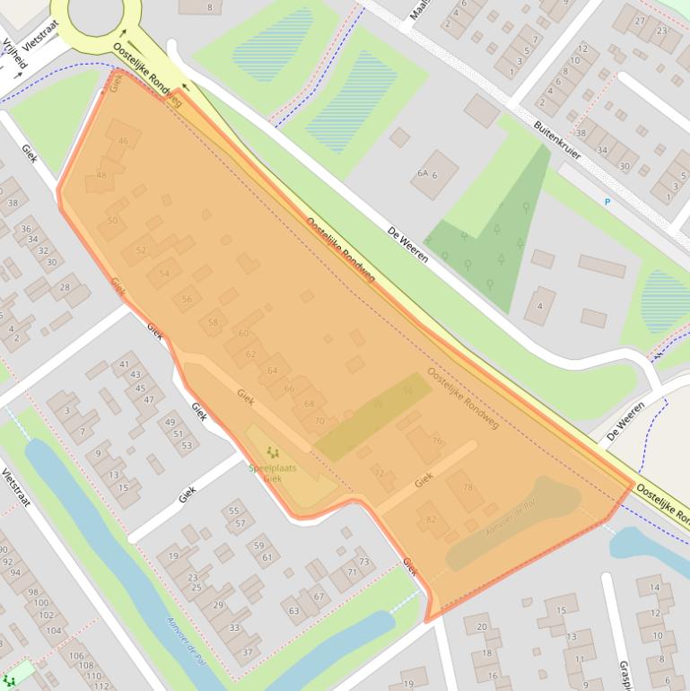 Kaart van postcodegebied 8081NW.