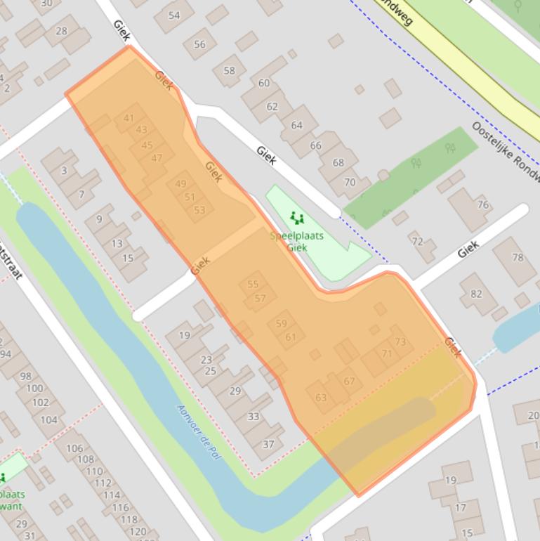 Kaart van postcodegebied 8081NX.