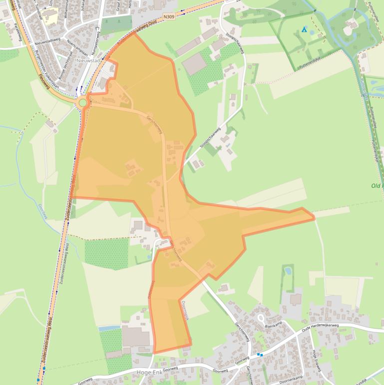 Kaart van postcodegebied 8081PB.