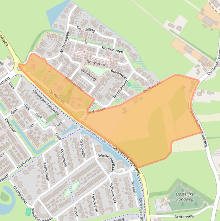 Kaart van postcodegebied 8081PM.