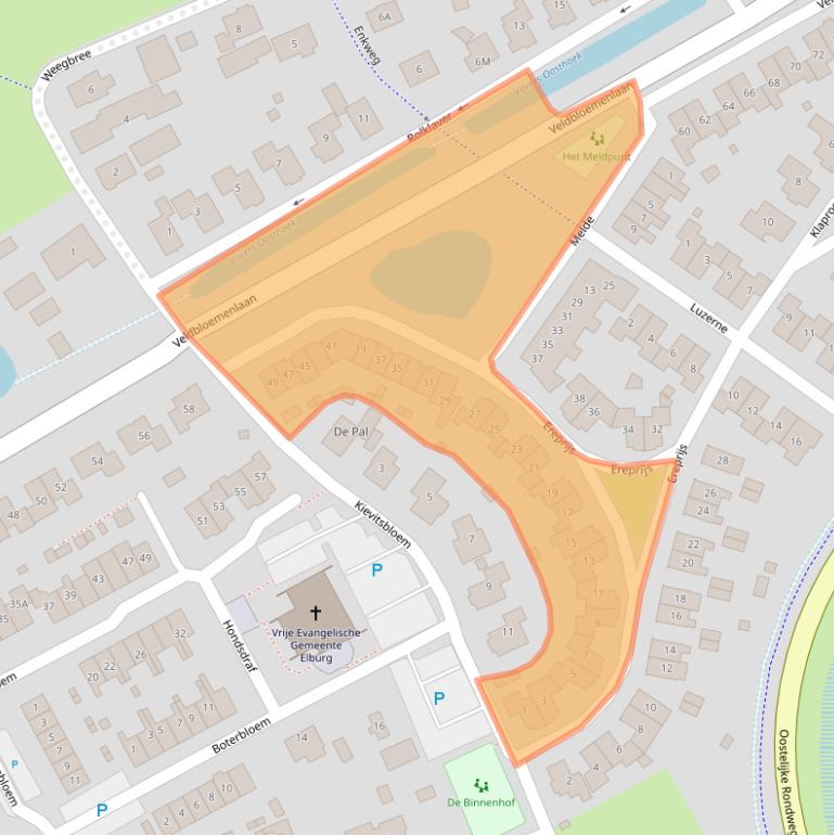 Kaart van postcodegebied 8081SP.