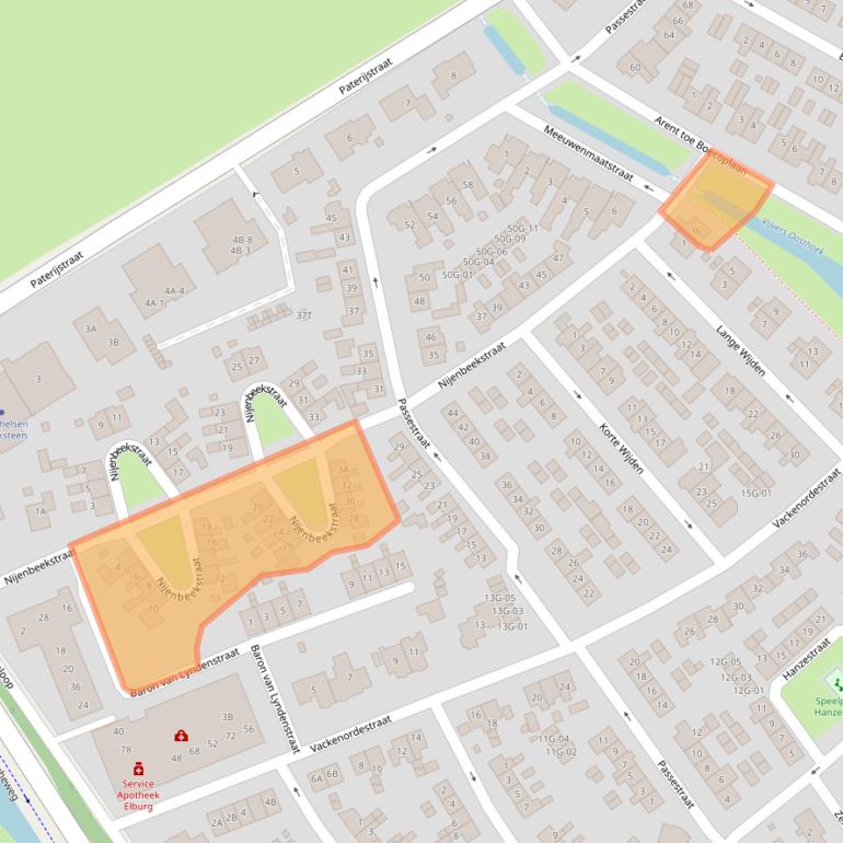 Kaart van postcodegebied 8081TE.