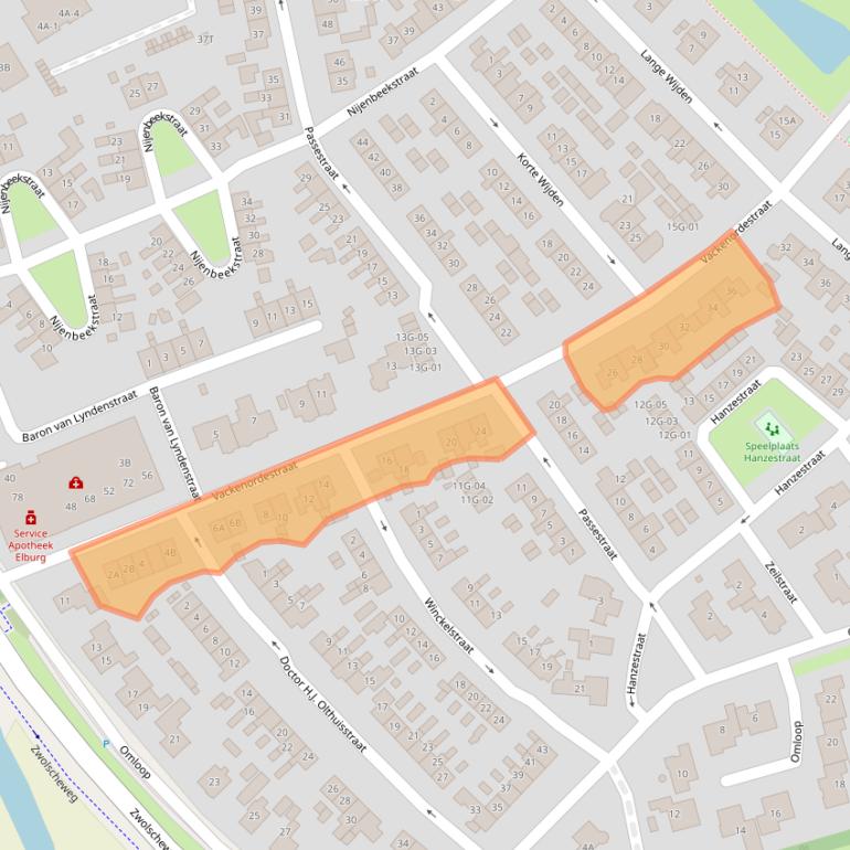 Kaart van postcodegebied 8081TK.