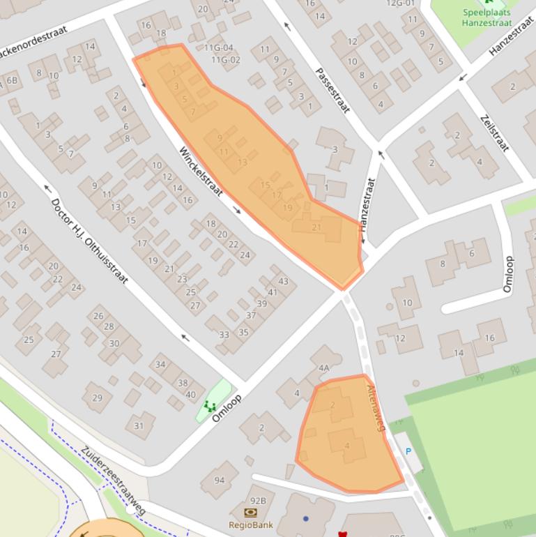 Kaart van postcodegebied 8081TV.