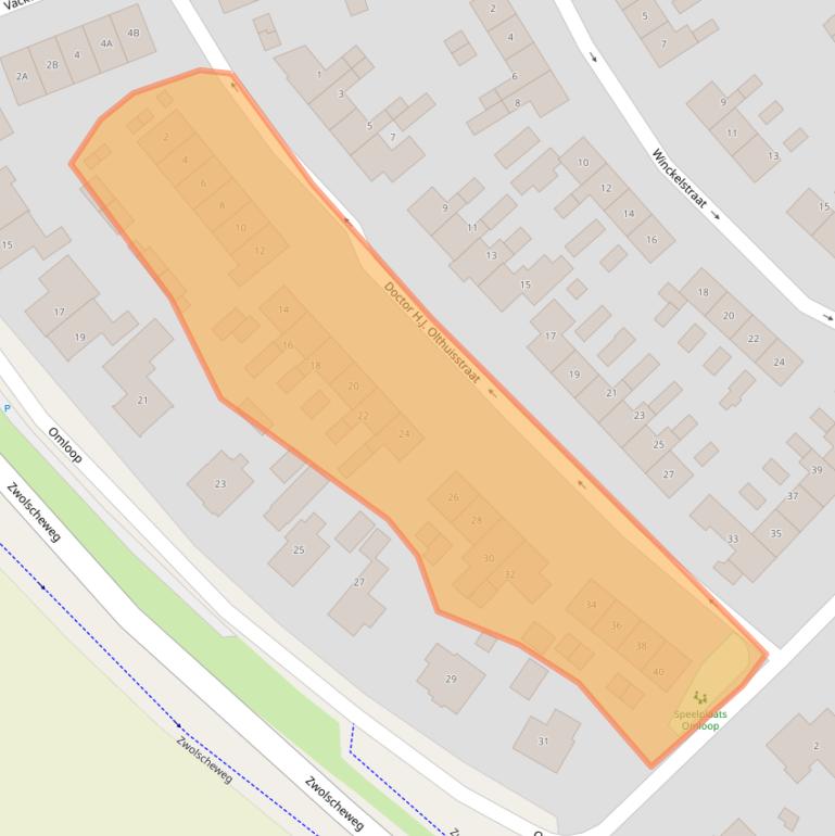 Kaart van postcodegebied 8081TZ.