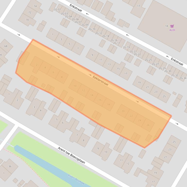 Kaart van postcodegebied 8081XB.