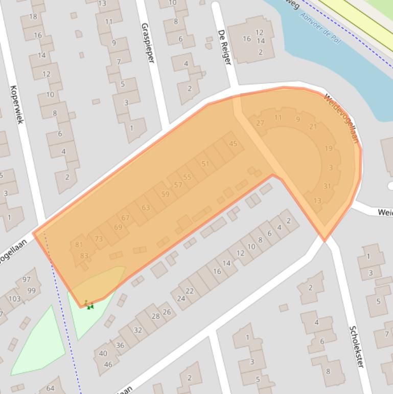 Kaart van postcodegebied 8081ZV.