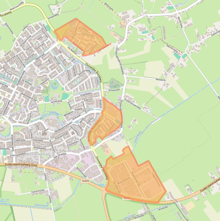Kaart van postcodegebied 8082.