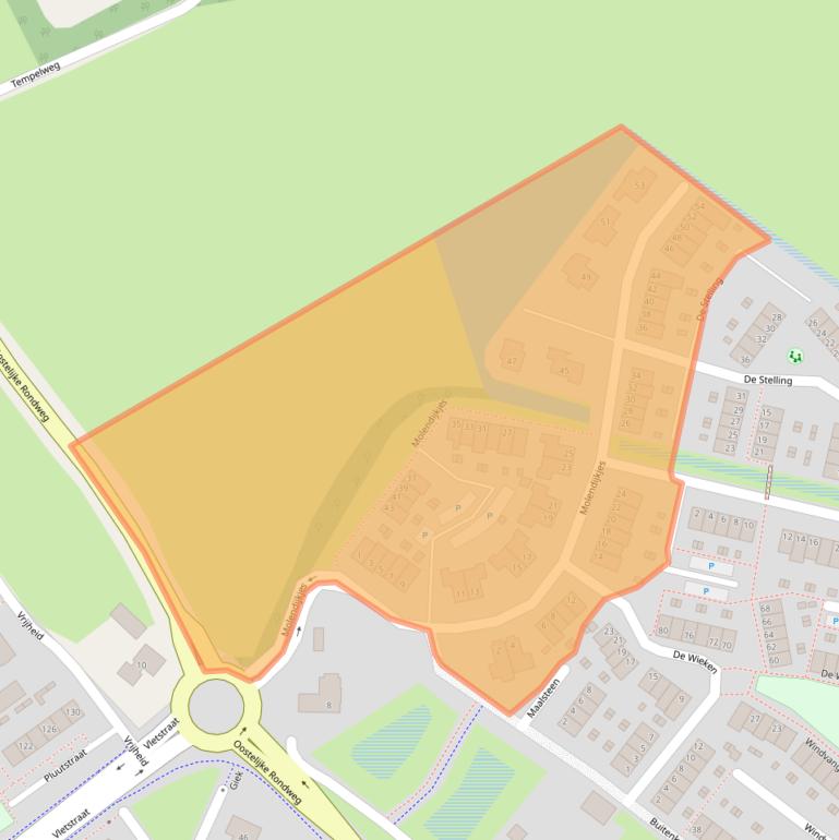 Kaart van postcodegebied 8082BA.