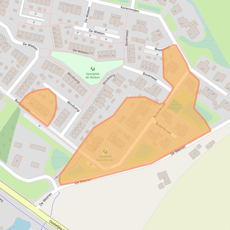 Kaart van postcodegebied 8082BB.