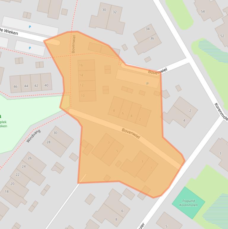 Kaart van postcodegebied 8082BC.