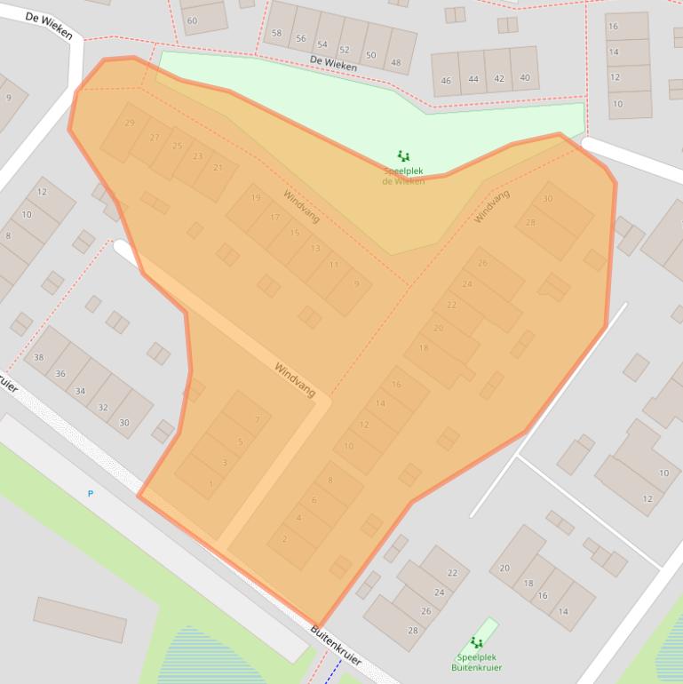 Kaart van postcodegebied 8082BE.