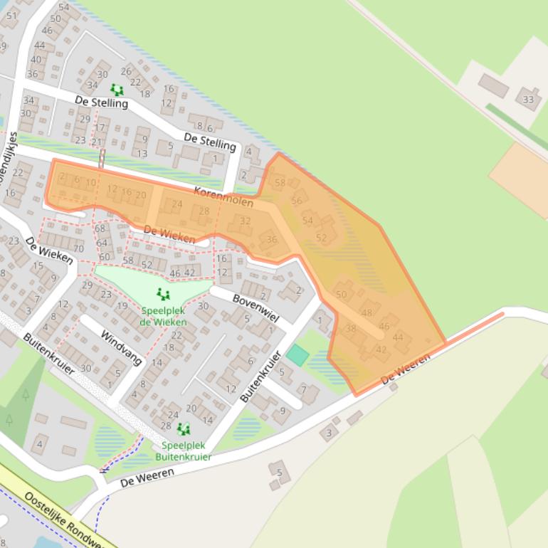 Kaart van postcodegebied 8082BH.