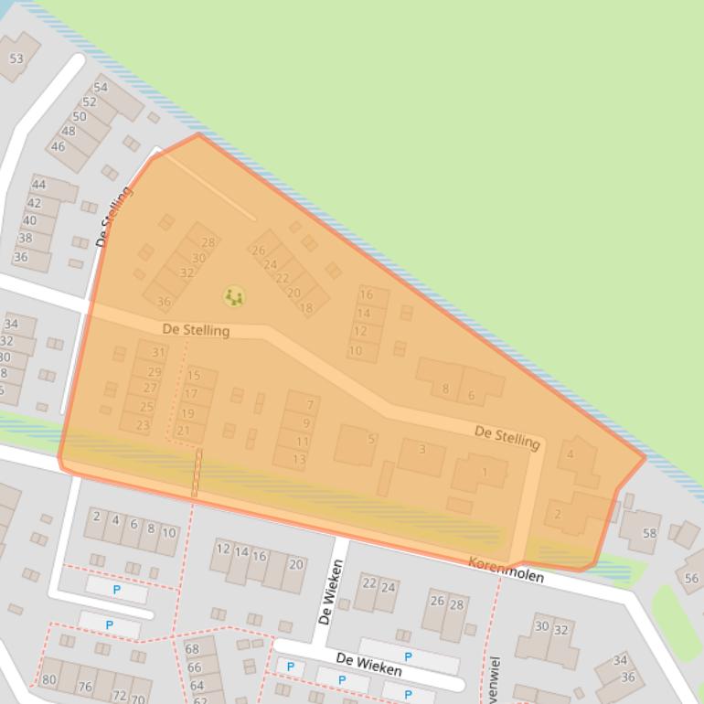 Kaart van postcodegebied 8082BJ.
