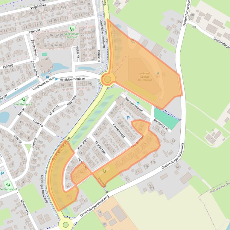 Kaart van postcodegebied 8082CA.