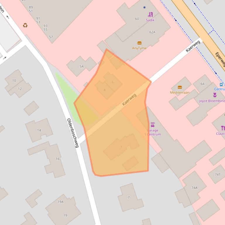 Kaart van postcodegebied 8084AW.