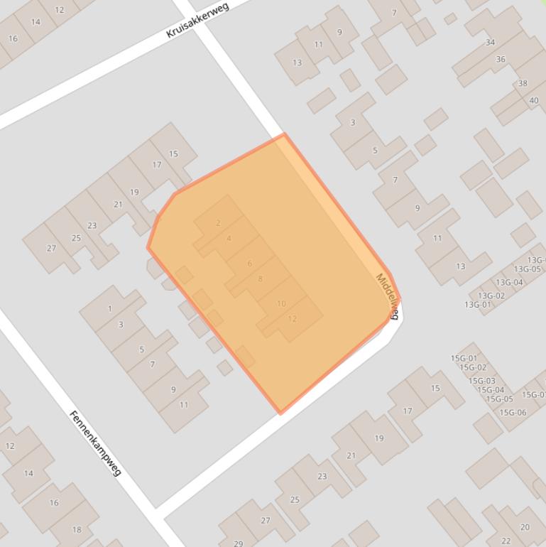 Kaart van postcodegebied 8084BH.