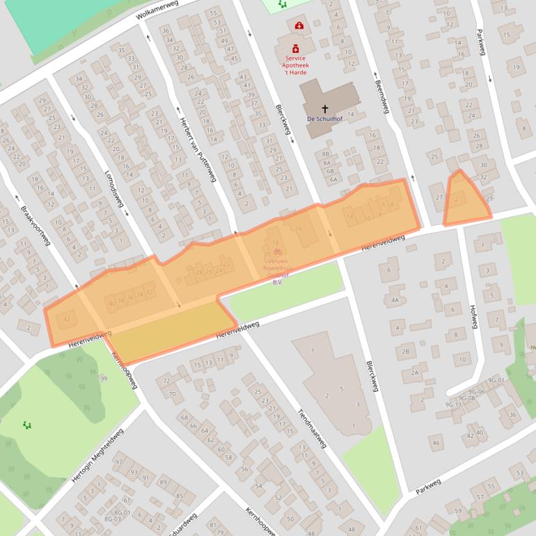 Kaart van postcodegebied 8084EL.