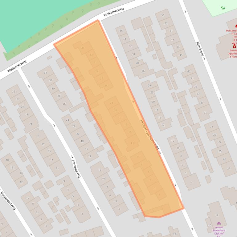 Kaart van postcodegebied 8084EV.